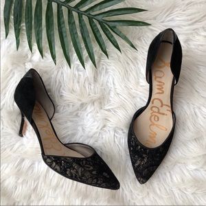 Sam Edelman Black Lace Heels